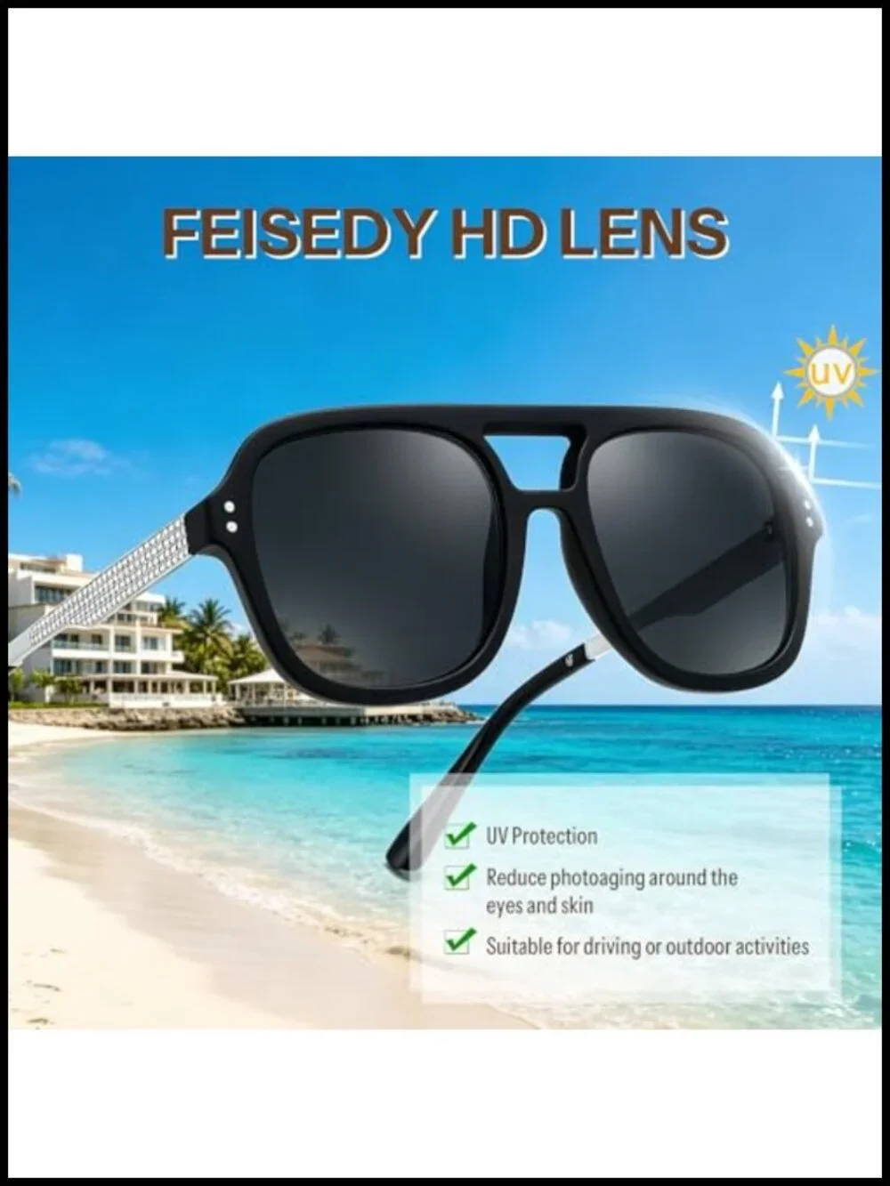 Retro Aviator Sunglasses UV400 Protection Driving Outdoor